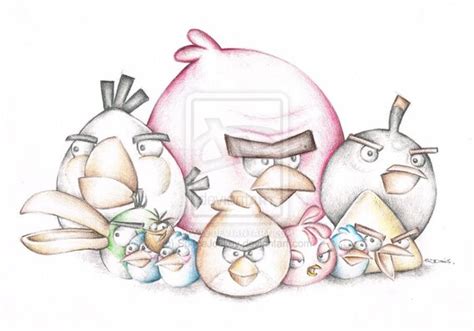 angry birds pencil drawing|More.